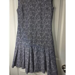 J Crew Linen blend sleeveless drop-waist dress featuring palm trees size 0